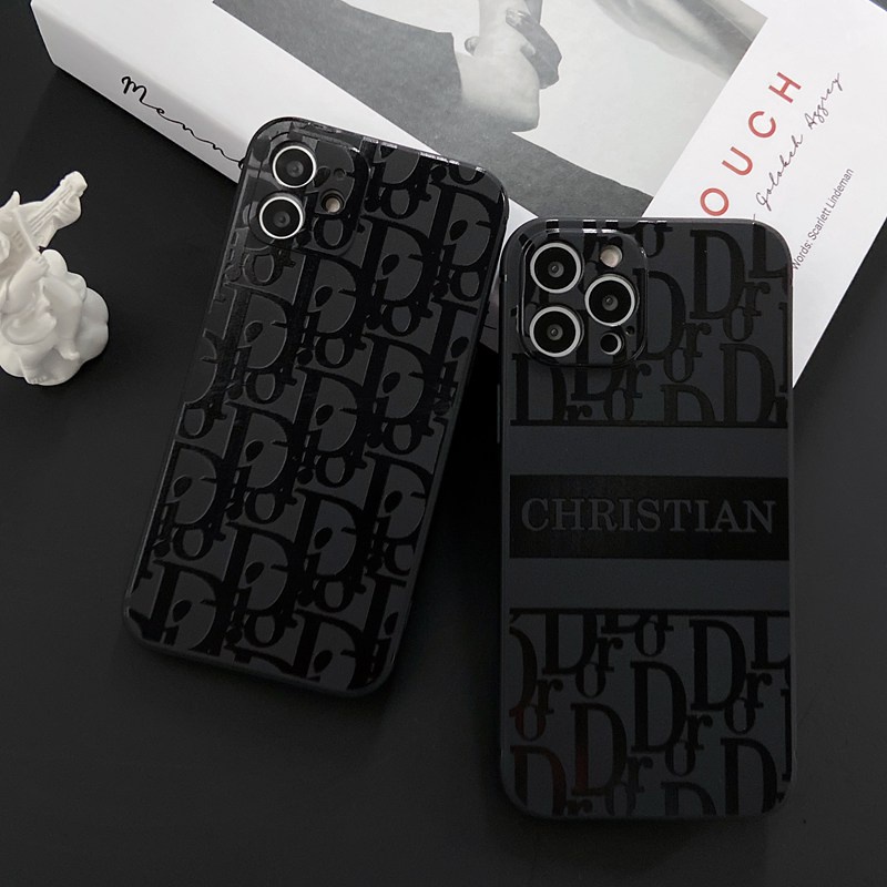 Fashion Full Dior Soft Case HP iP iPhone 11 12 Mini 13 Pro Max 7 8 + Plus SE 2020 X XR SE 2020 XS Max Black Frosted Casing Apple