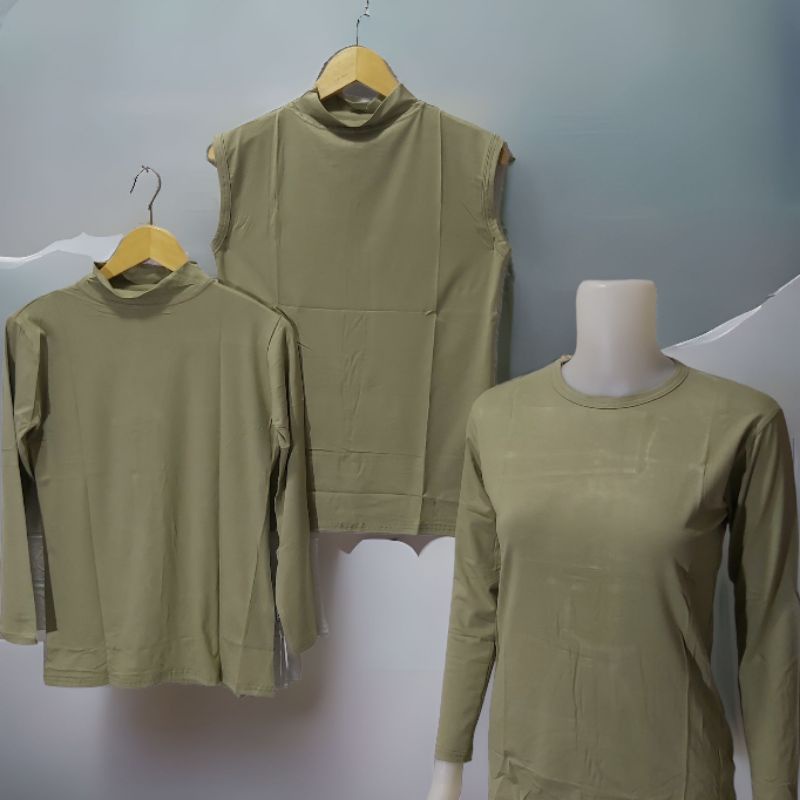 Manset Kaos Wanita Warna Sage Green