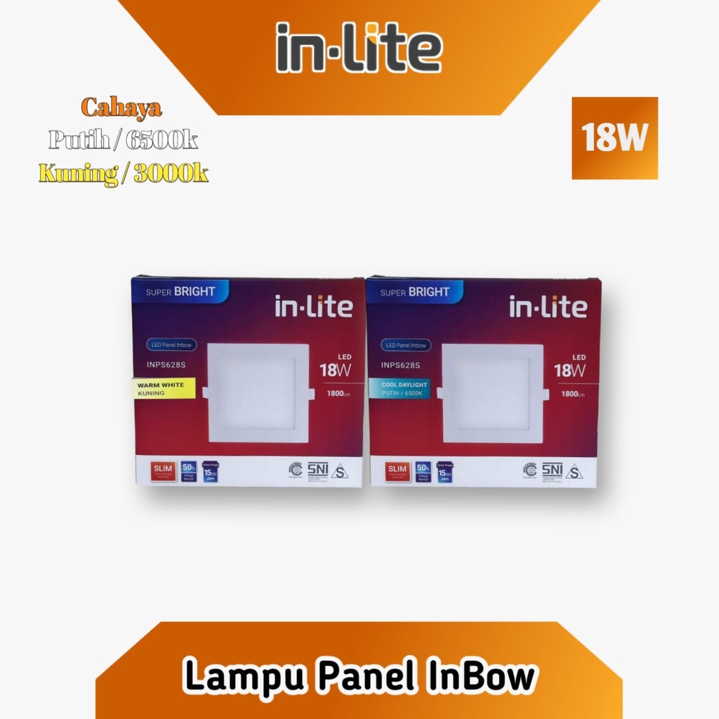 INLITE Downlight Panel Light LED Inbow 18W Kotak INPS628S