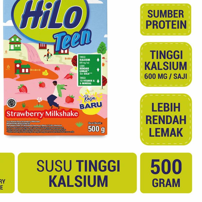 

♤ HiLo Teen Strawberry Milkshake 500 gram – Susu Tinggi Kalsium ♣