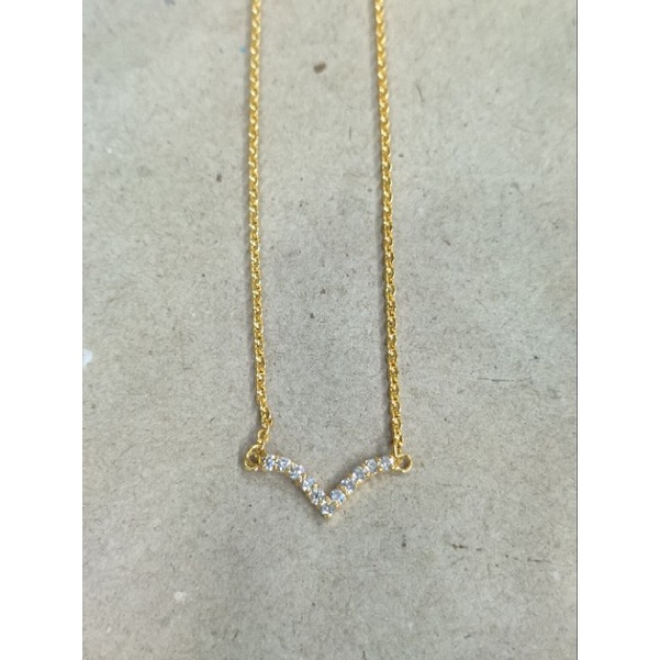 kalung nori anak V mata putih 3 gram emas muda