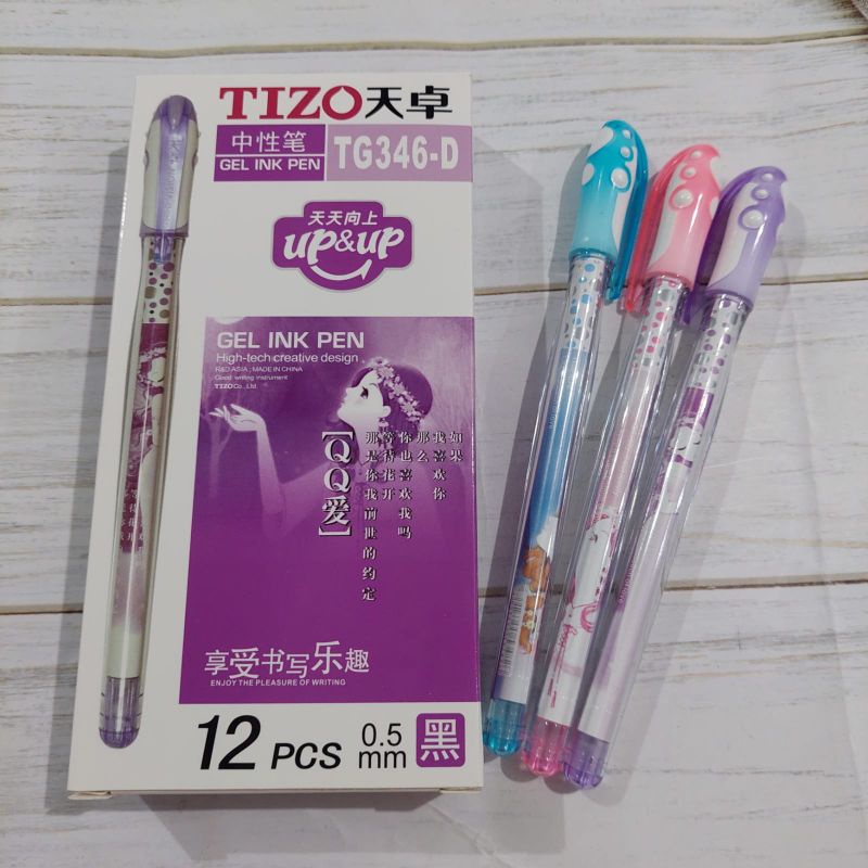 

(12pc) Bulpen tizo TG-346D/ Gel ink pen Tizo Body Fancy