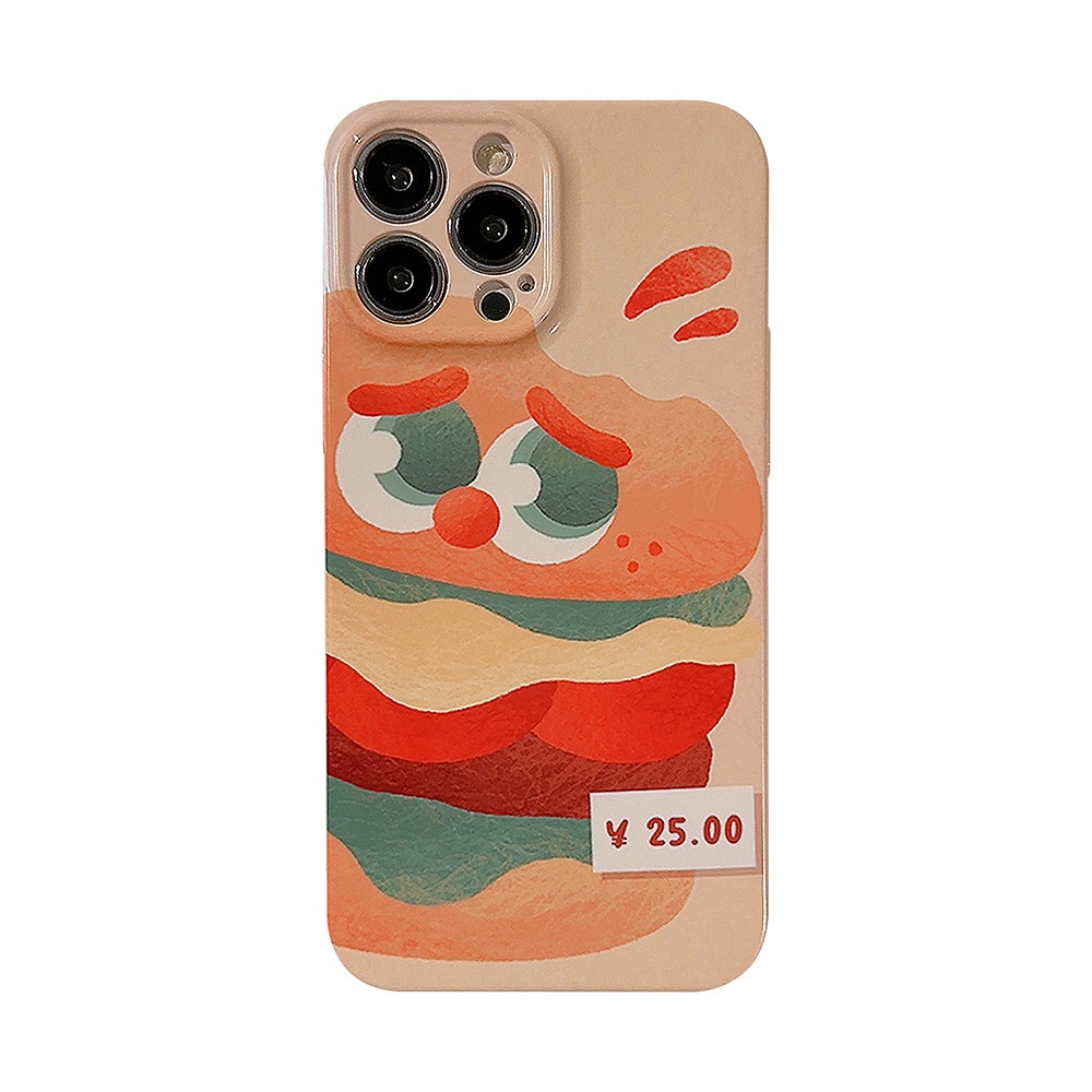 Ins Pasangan Lucu Hamburger Coke Hard Shell Case Untuk Iphone SE 2020 7 /8 Plus 14x XR XM 11 12 13 PRO MAX Casing Cover Pelindung AT0059