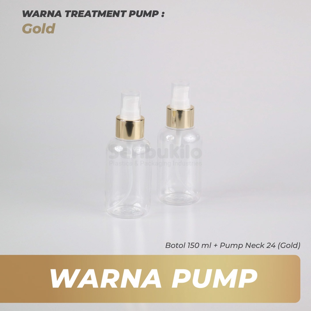 Botol Pump 150 ml SBR Gold/Botol PET Treatment Pump 150 ml Gold Half Cover