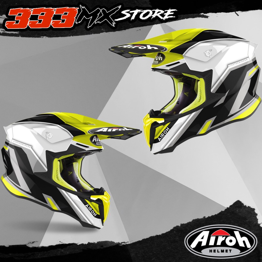 HELM AIROH TWIST 2.0 SHAKEN 2023 YELLOW HELM CROSS AIROH TWIST 2023