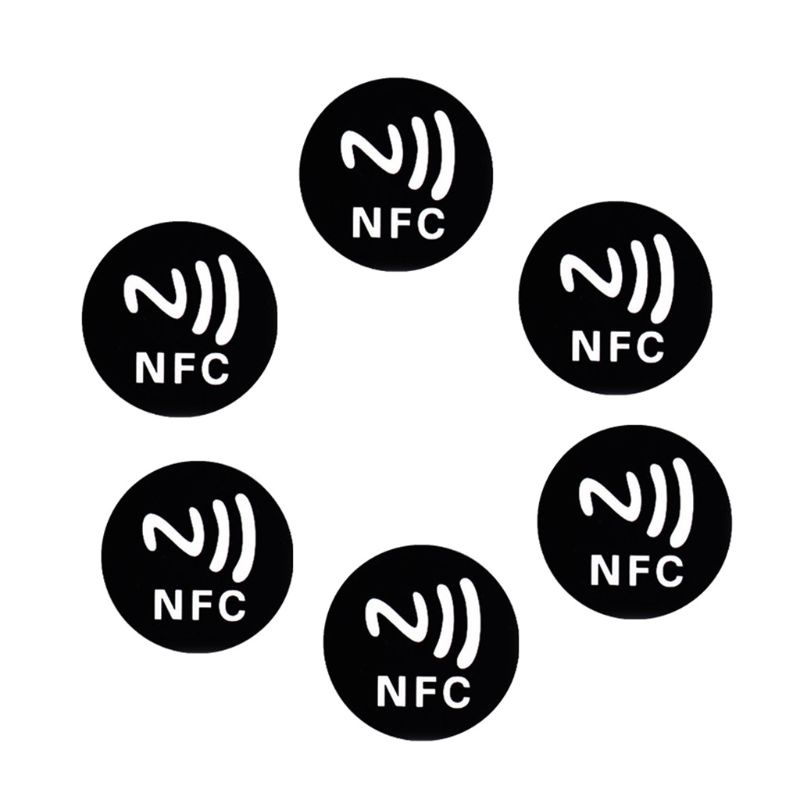 Vivi 6PC Ntag213 NFC Tag Kartu NFC Perekat Diameter 25mm Anti Metal Putih Untuk TagMo NFC-Enabled Smartphones