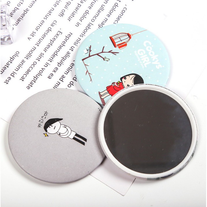 Cermin Bulat Karakter / Kaca Make Up Mini Animasi / Bermotif Animasi / Sovenir / Cermin Bulat Kecil Make Up / Kaca Make Up Kecil / Kaca Bulat Make Up