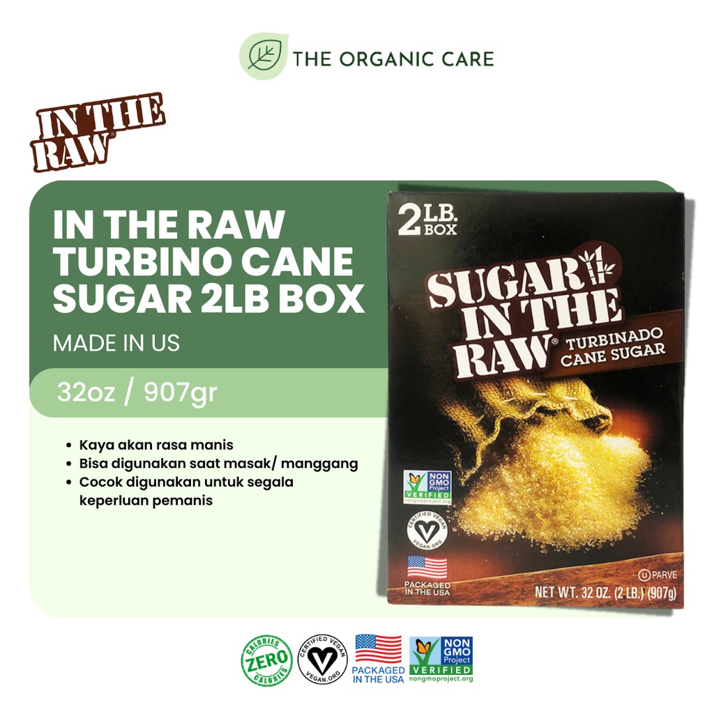 

IN THE RAW TURBINO CANE SUGAR 2 LB BOX 907gr
