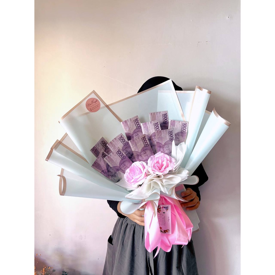 buket uang asli 10.000 10lembar / buket uang / buket uang makassar