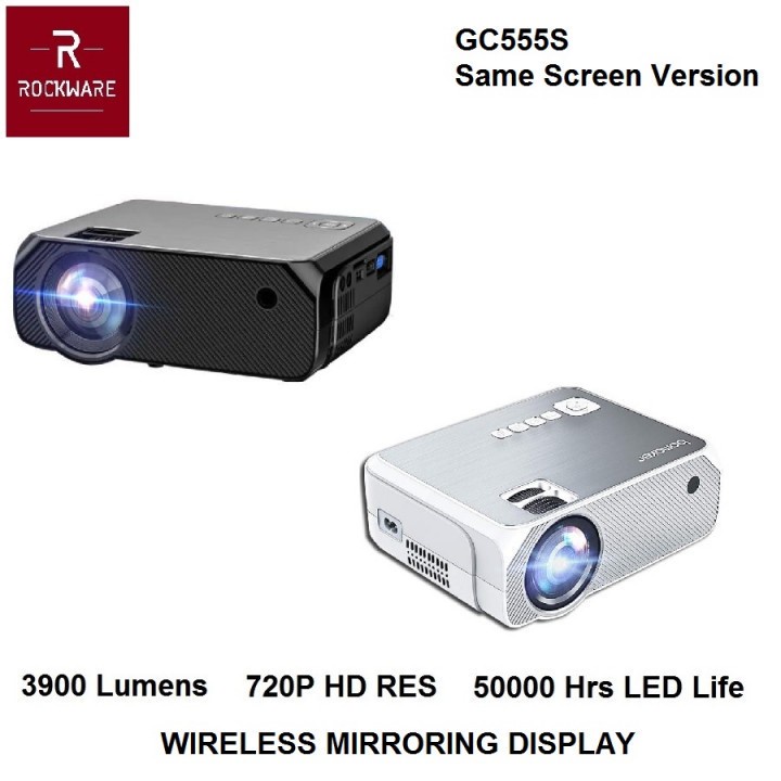 107 ROCKWARE RW-GC555S - WIFI 1080P LED Projector 3900 Lumens Alt CL770