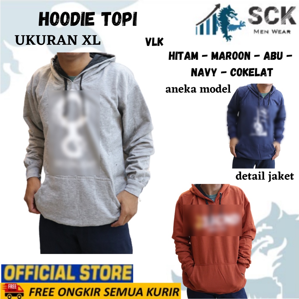 Jaket Pria VLK Hoodie Sablon Katun L XL XXL / Pakaian Pria Wanita Hudi Motif Corak - sckmenwear GROSIR