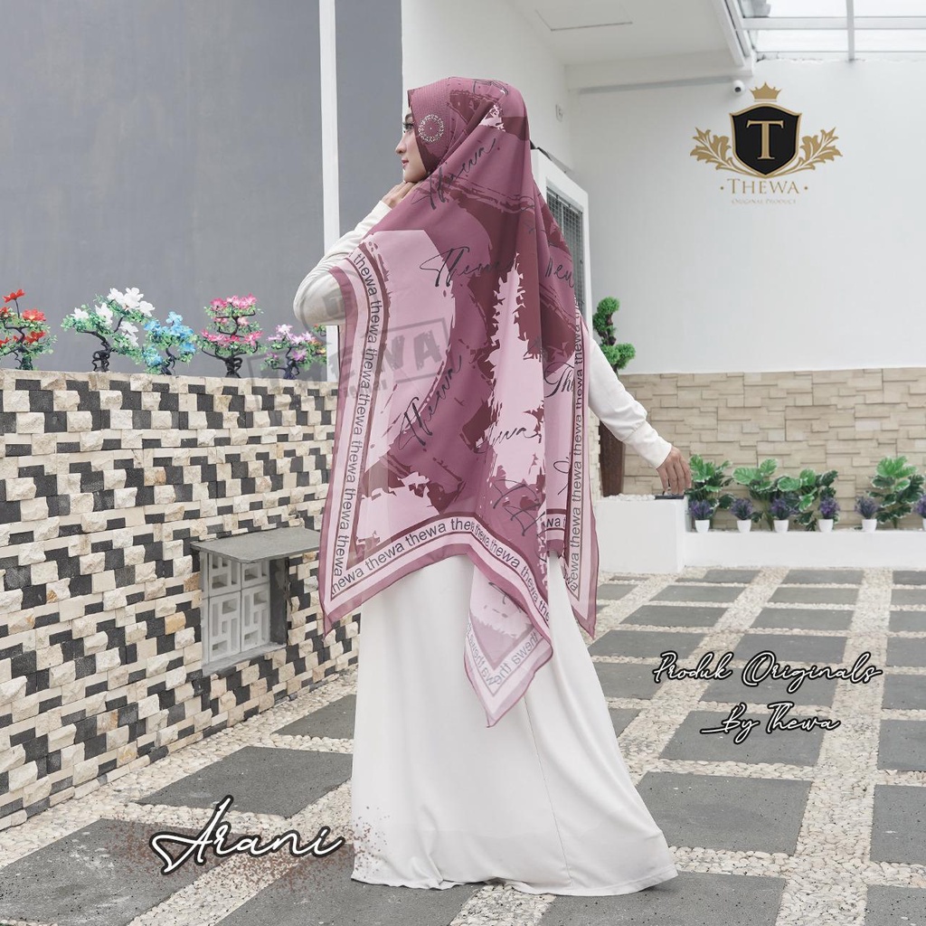 THEWA - Hijab Khimar Arani Payet Digital Printing Kerudung Seruty Babydoll