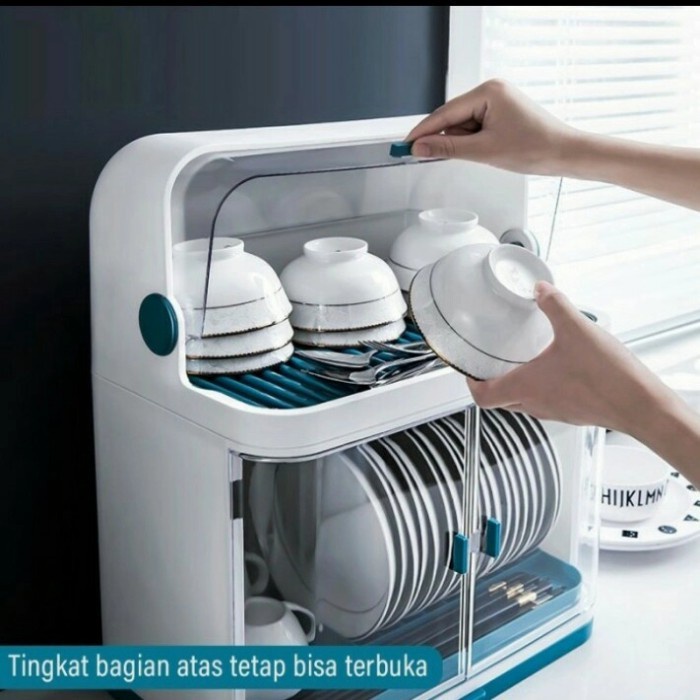 Terlaris Rak Piring Plastik Serbaguna Dengan Tutup