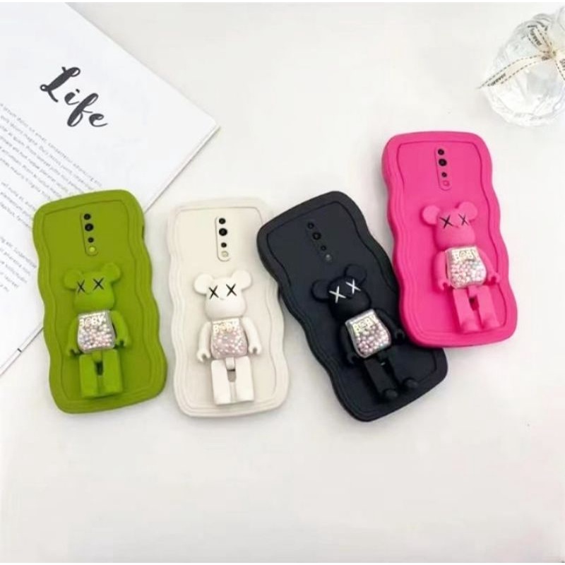 Case OPPO A17 A17K A3S A5 A5S A12 A11K A7 F9 A15 A15S Reno 6 4G Softcase Gelombang Cinta Teddy Bear 