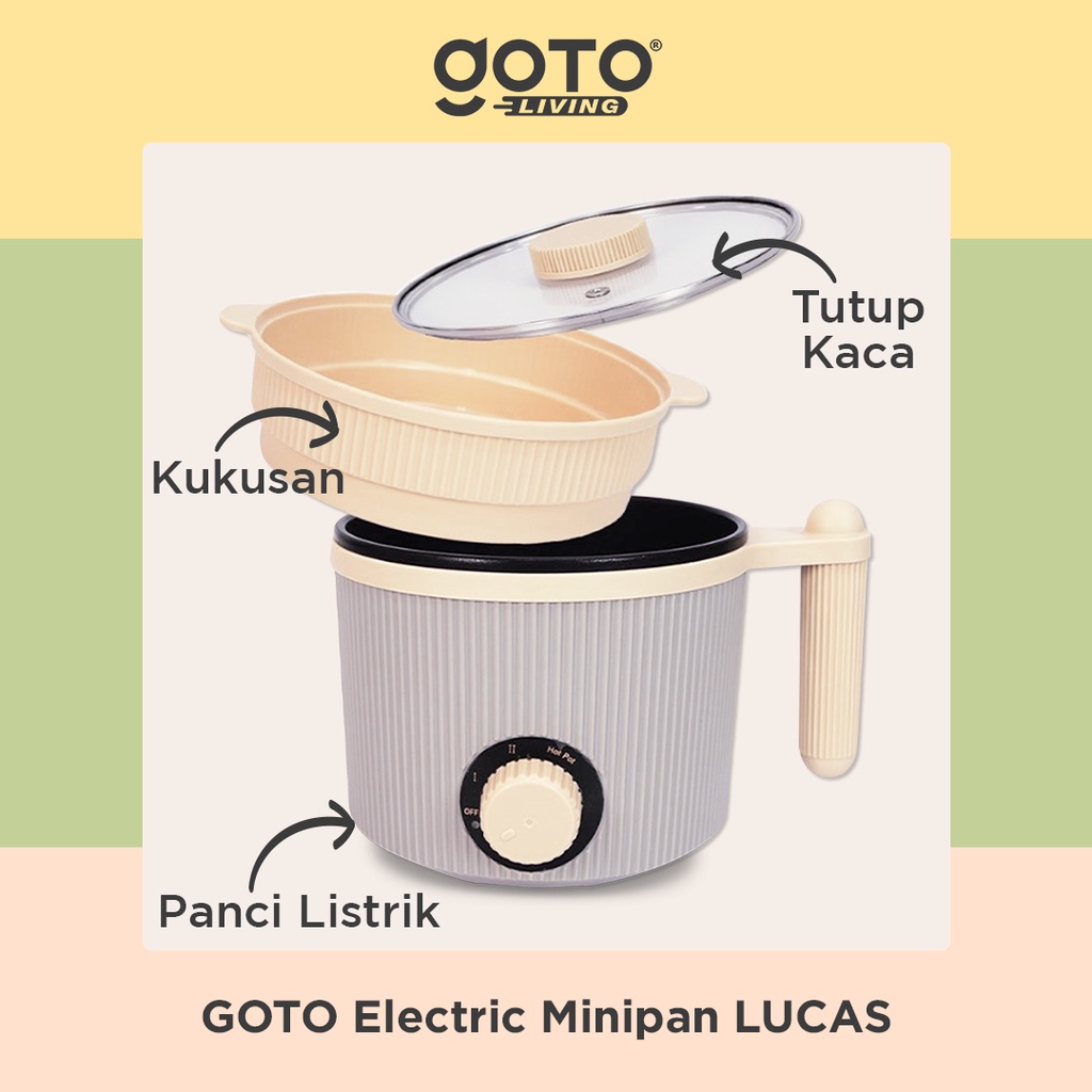 Goto Lucas Panci Listrik Mini Fry Pan Hotpot Elektrik Kukus Serbaguna