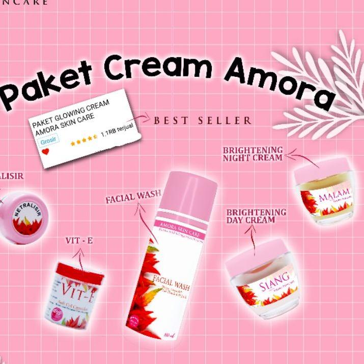 New Amora Skincare Paket Pemutih Wajah Glowing Acne Kusam ASC PAKET BASIC  ✔