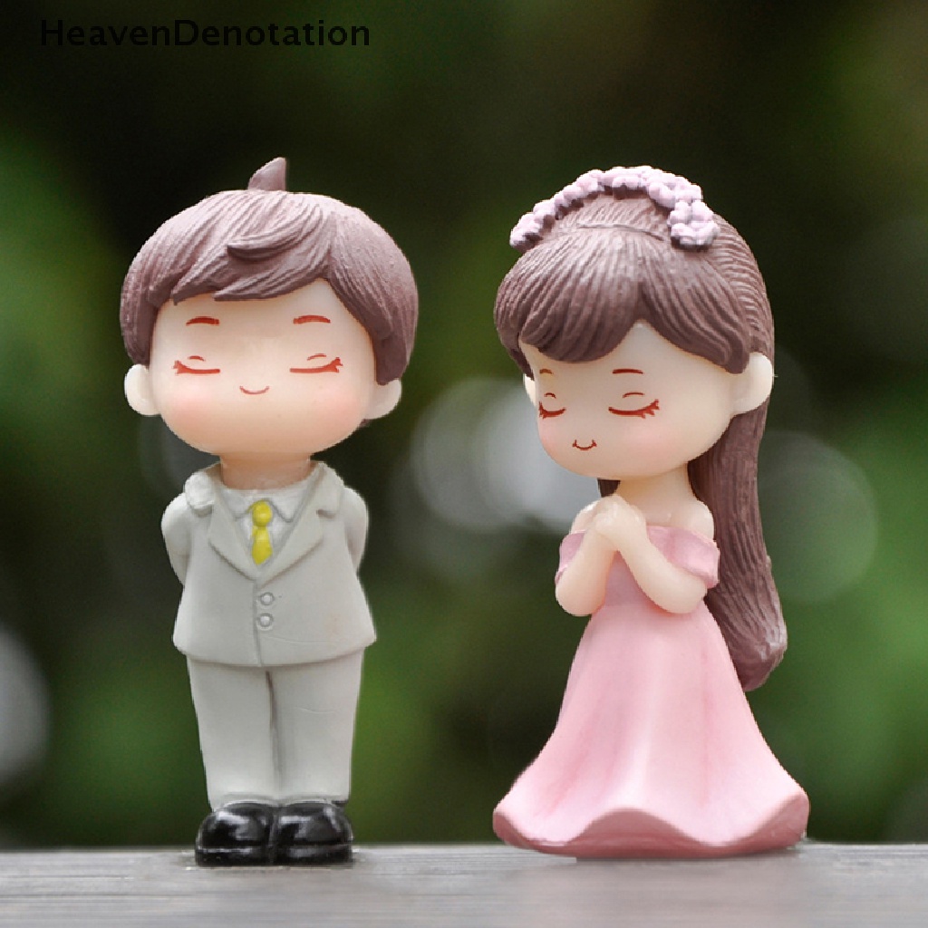 [HeavenDenotation] 4Pcs / set Mini Couples Figurines Micro Landscape DIY Miniatures Resin Crafts HDV