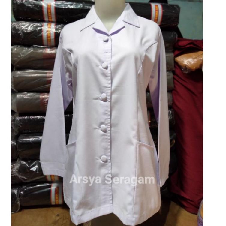 Terbaru Baju Dinas Wanita Lengan Panjang Baju Dinas Putih Wanita untuk PNS, PPl, Guru, Perawat