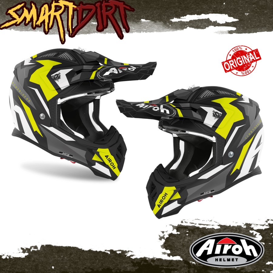 HELM CROSS AIROH AVIATOR ACE SWOOP YELLOW 2023 HELM AIROH AVIATOR ORI