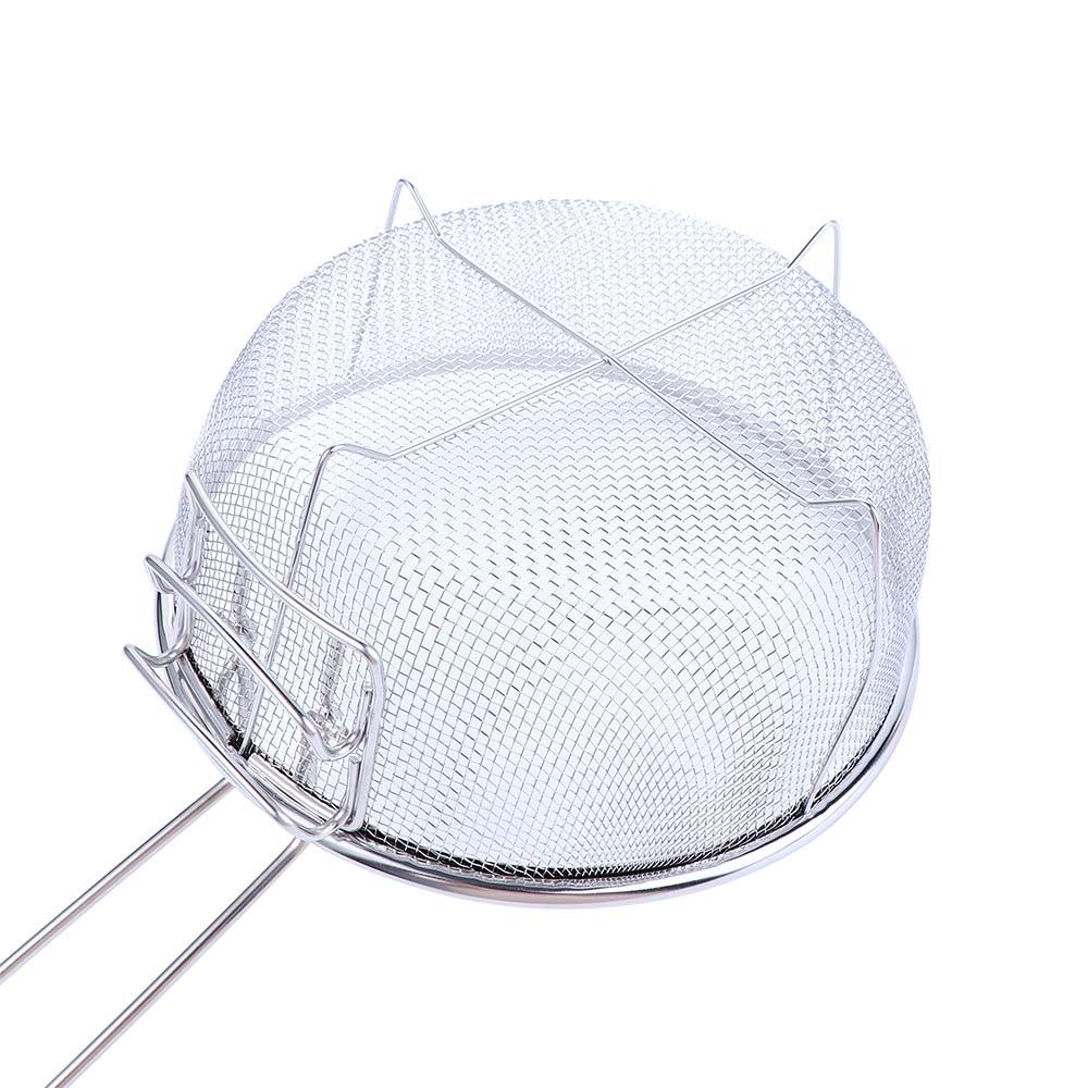 [Elegan] Keranjang Goreng Sayap Ayam Bawang Cincin Kentang Goreng Stainless Steel Dengan Pegangan Mesh Net Alat Masak