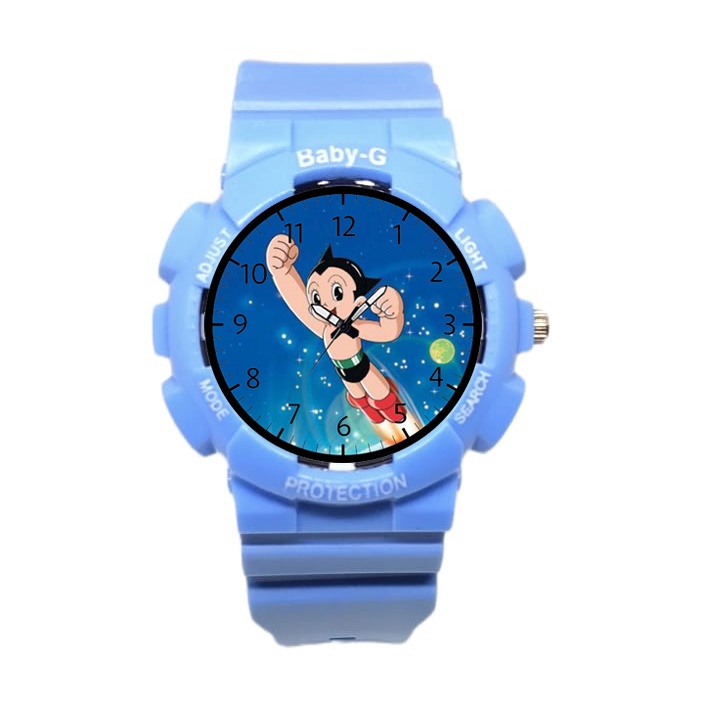 Jam Anak Sport Laki Laki Karakter Astroboy Biru Anti Air