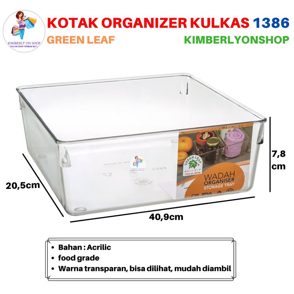 Kotak Kontainer Makanan Kulkas Wadah Penyimpanan 1386 Green Leaf
