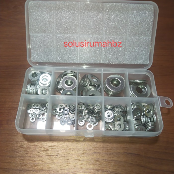 ring plat set stainless steel + kotak 360pc m2 m2.5 m3 m4 m5 m6 m10 m8