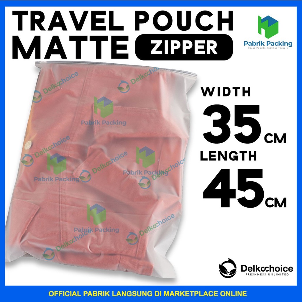 Travel Pouch Organizer Matte Polos 35x45 Travel Bag Zipper Serbaguna