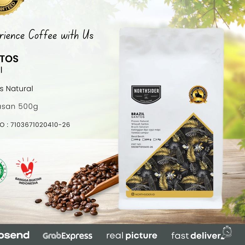 

❃ BIJI KOPI ARABIKA BRAZIL SANTOS NATURAL - 500GR NORTHSIDER COFFEE ✺
