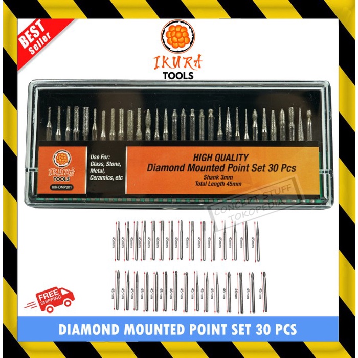 Matabor Mata Bor Ukir Kecil Mini Tuner Diamond Mounted Pointed Die Grinder Set