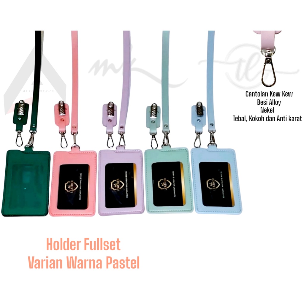 

Name Tag Holder Lanyard New Varian Warna Pastel by AL Leather