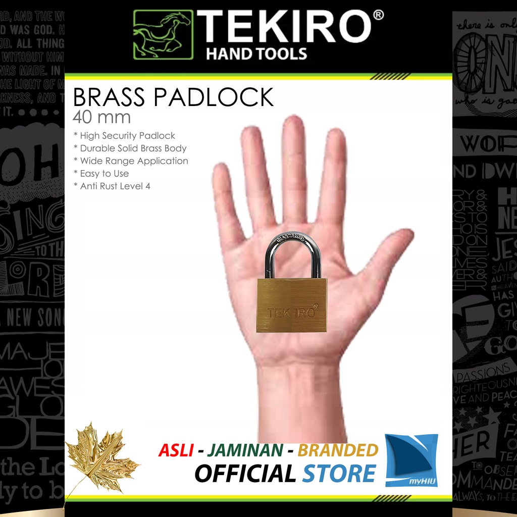 Gembok Kuningan 20~50 mm Cut Resistance Anti Rust Koper Pagar Rumah Teralis - Brass Padlock TEKIRO