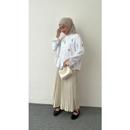 BUNDLING TEXTURE SKIRT+OVERSIZED SHIRT