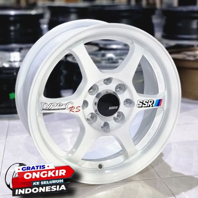 Velg Racing Mobil Brio Ring 14 SSR TYPE C Pelek R14 Calya Sigra Avanza Xenia Putih
