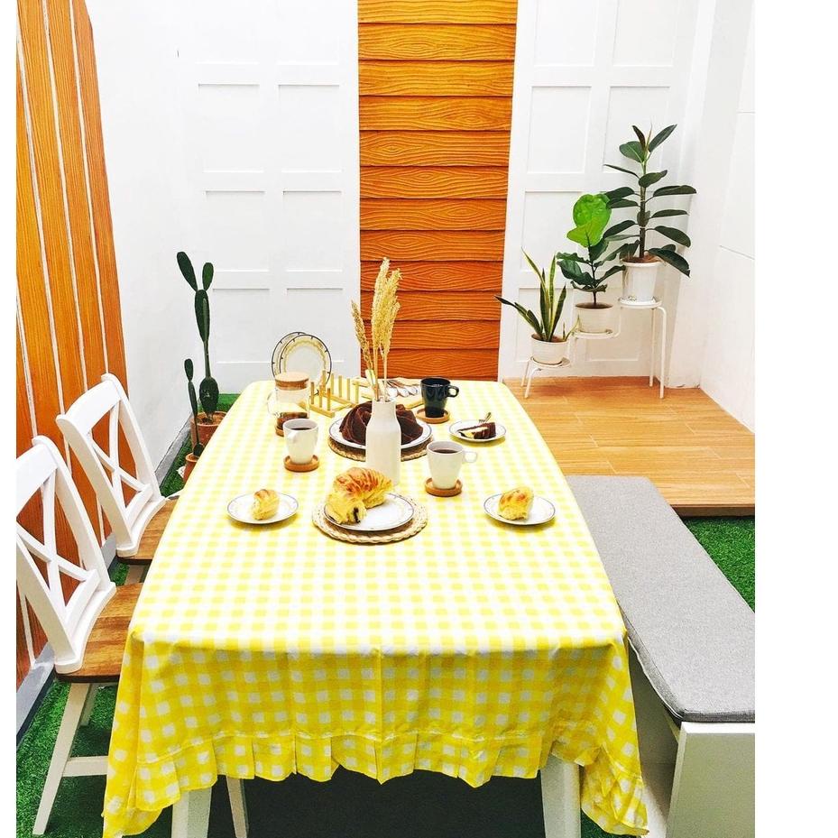 ➵ an Taplak Meja Makan Rempel/Rumbai ➮