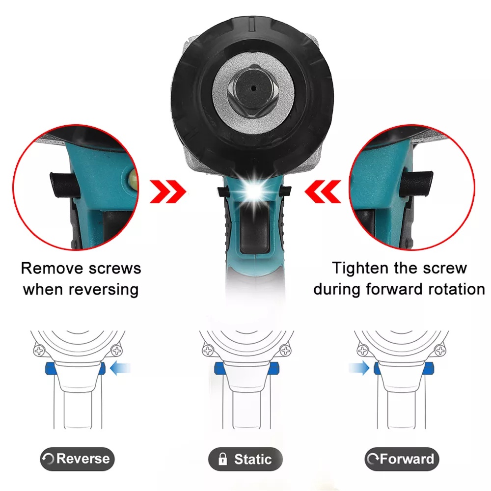 Kamolee DTW700 1800N.m 1/2'' High Torque Electric Wrench 【Compatible With Makita/JLD Batteries】