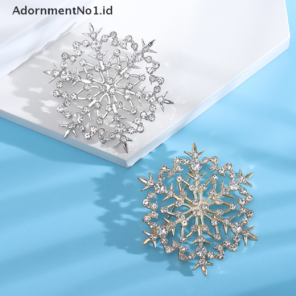 [AdornmentNo1] Beauty Snowflake Bros Untuk Wanita Unisex Natal Tahun Baru Pesta Musim Dingin Bros Pin Hadiah [ID]