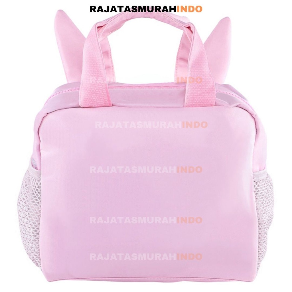 RTM - LEBIH HEMAT RANSEL + LUNCH BAG PINK BUNNY EAR SPARKLE - RAnsel Anak + Lunch bag - Ransel Sekolah Anak Tas Anak