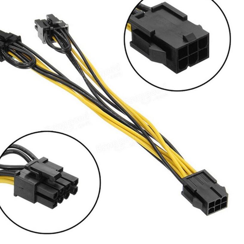 TerbaruKabel Power VGA PCIE 6 Pin To 8 Pin Cabang 2 PCI Express VGA☠