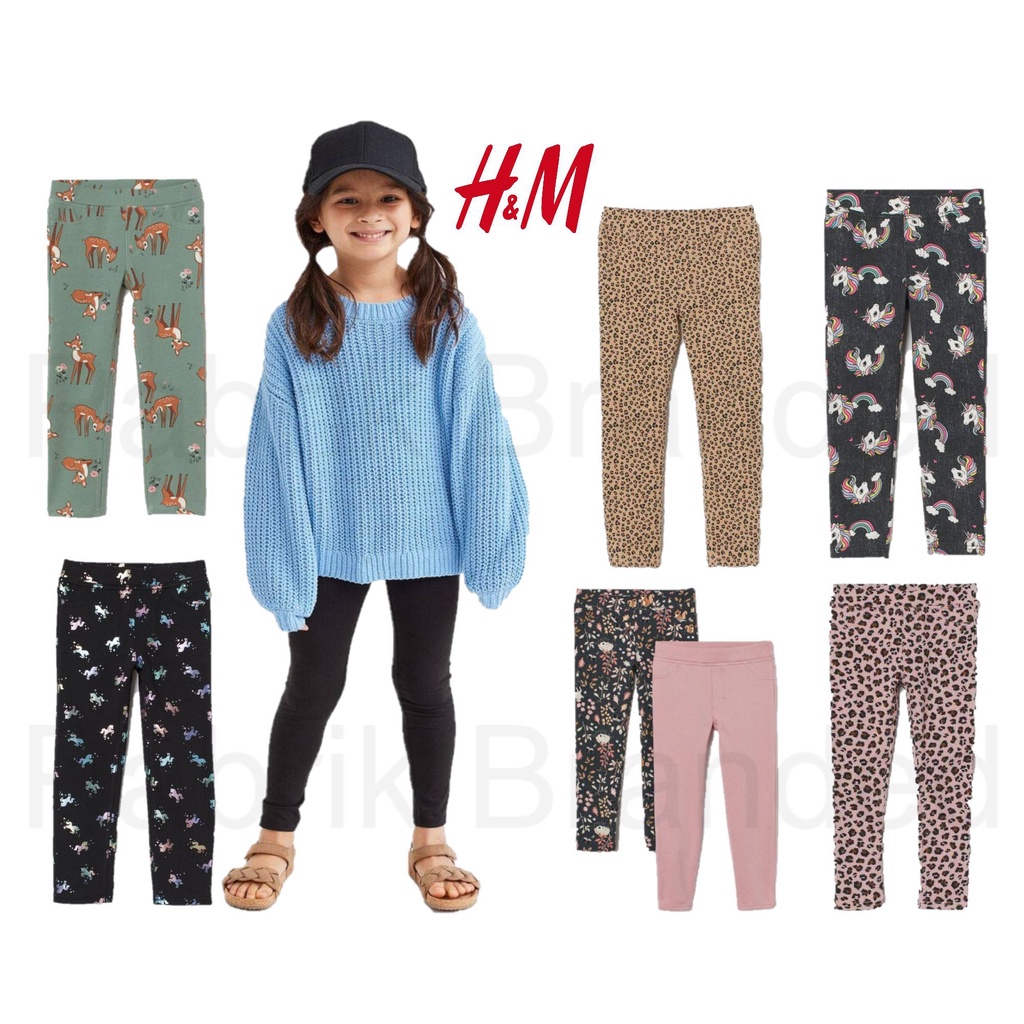 Pabrik branded Hnm jegging girls kids 1 2 3 4 5 6 7 8 9 10 years tahun anak perempuan stocklot murah