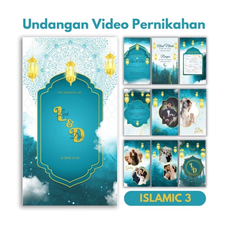 Undangan video | undangan digital | undangan pernikahan tema islami murah dan cepat pakai foto dan t