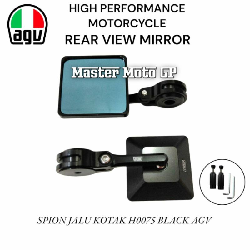 Spion jalu puig kotak AGV Original full cnc spion bar end H0075 kotak black AGV scoopy fazzio fazio fino vespa mio vario adv nmax pcx Piagio hiorno grand filano hybrid keeway shiny Genio Benelli