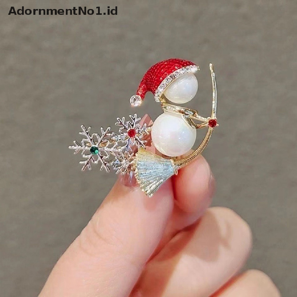 [AdornmentNo1] Pin Salju Natal Yang Indah Penyihir Berkualitas Di Sapu Bros Selamat Natal Tahun Baru Bros Pin Perhiasan Bros Hadiah Tahun Baru [ID]