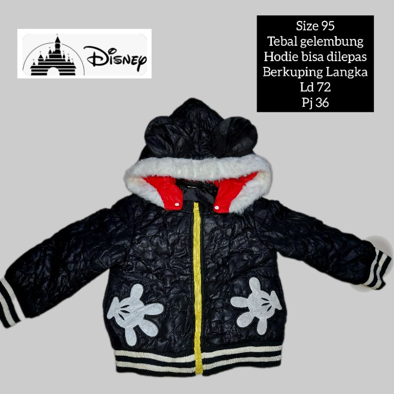 Jaket anak 2 3 4 tahun karakter disney / jamet berkuping / jaket gelembung / winter jacket / puffer 