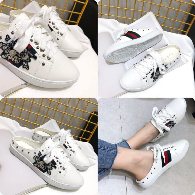 Share ulang Bestseller Sepatu Wanita Slop Bahan Kulit Kode: 2169-1