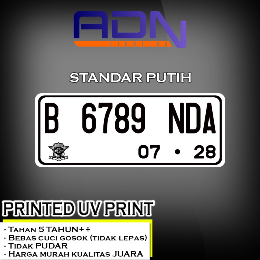 STICKER STIKER PLAT NOMOR UNTUK WINDSHIELD / VISOR UV Print