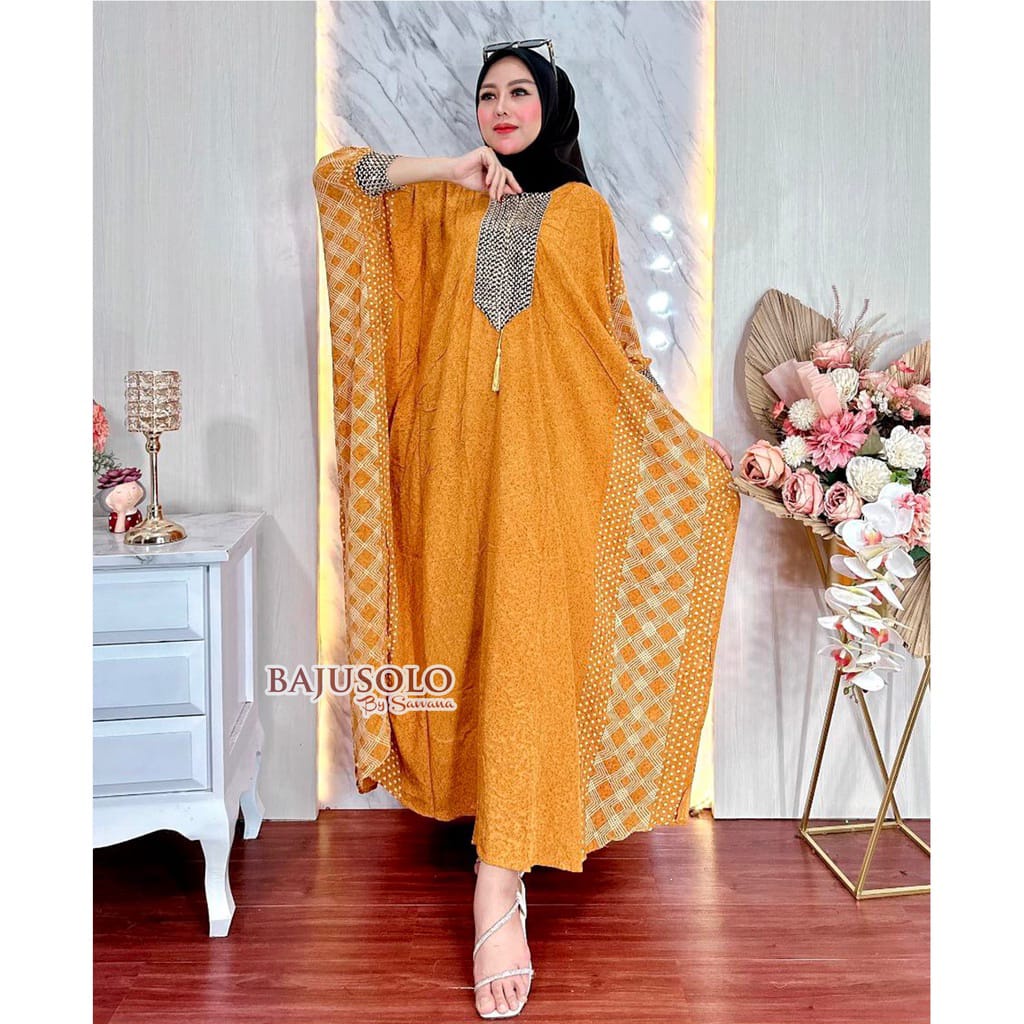 Kaftan Batik Premium Maheswari Gamis Mewah Untuk Lebaran Kondangan Bahan Rayon Jumbo LD 200 Original