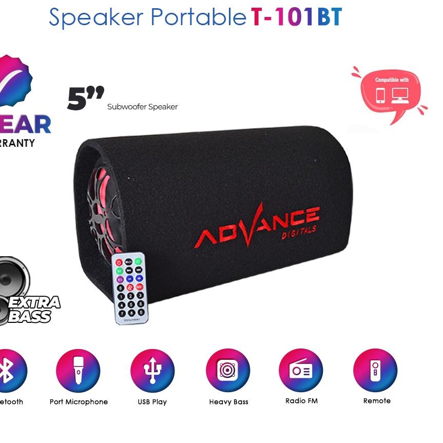 ☛ 100% Ori T-101BT SPEAKER BLUETOOTH ADVANCE DIGITAL SUBWOOFER KARAOKE SUPER BASS SALON AKTIF WIRELE