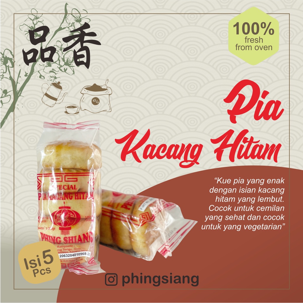 

PHING SIANG | PIA RASA KACANG HITAM / KUMBU HITAM VEGETARIAN HALAL 5pcs/pack