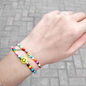 Gelang Smile Colorful Beads Mote Senyum Warna Warni Kpop Korea ala Sehun Jaehun Taeyong Wooyoung